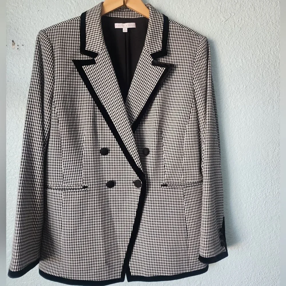 Preston & York Monochrome Houndstooth Blazer